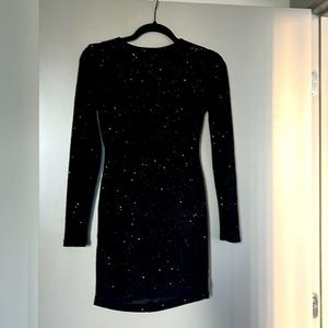 Gorgeous black sparkly open back dress